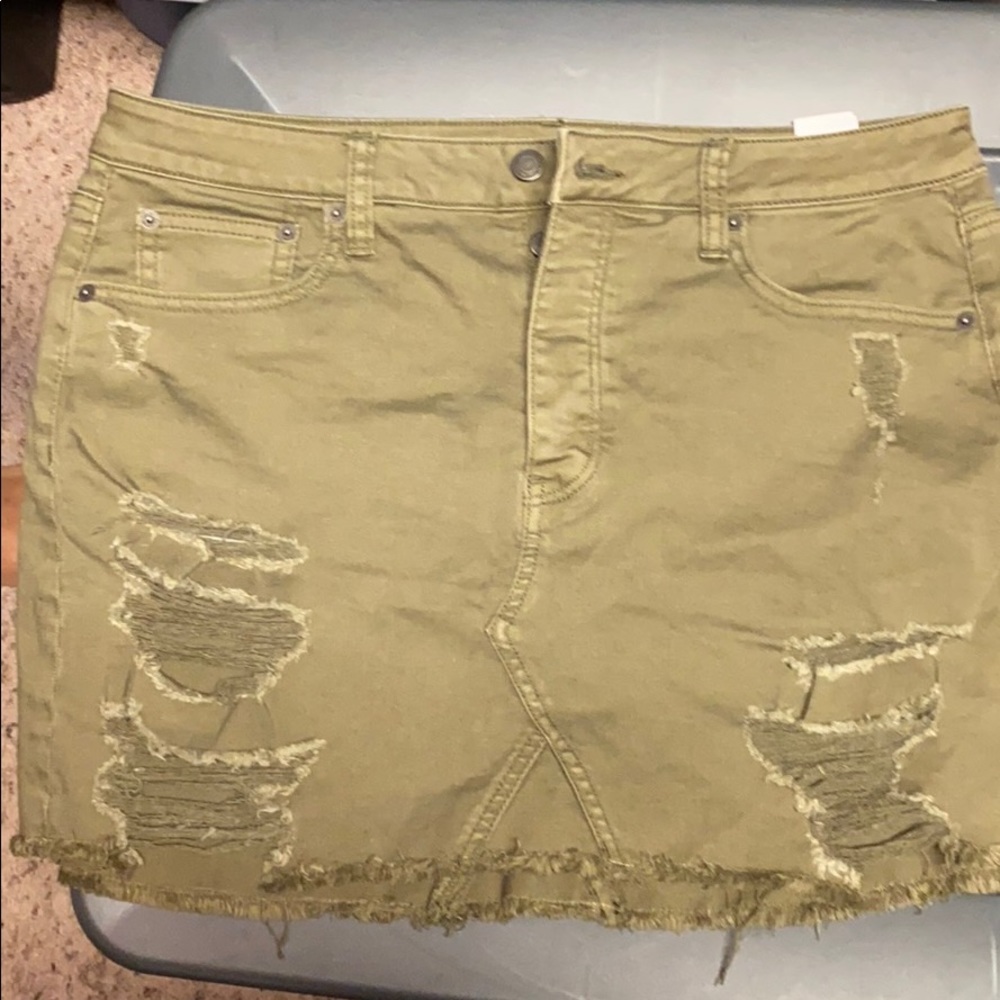 AE American Eagle Skirt Olive Green 14 NWOT